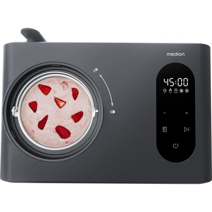 Eismaschine  MEDION  MD 100087  1,5 l  mit Kompressor  Funktionen: Eiscreme, Joghurt und Slush-