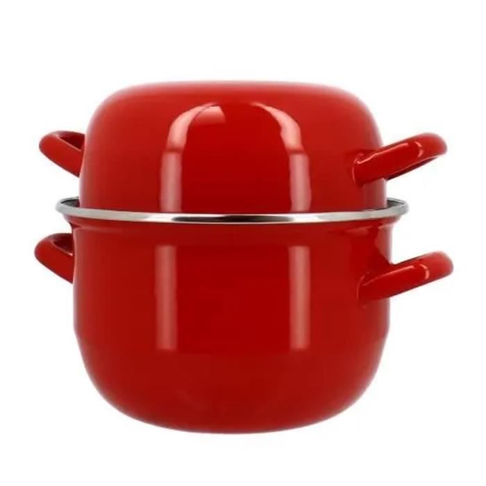 Mussel pot - MENASTYL - 3645562 - Enamelled steel - Black - 18 cm - 2.7 litres - Suitable for all ho