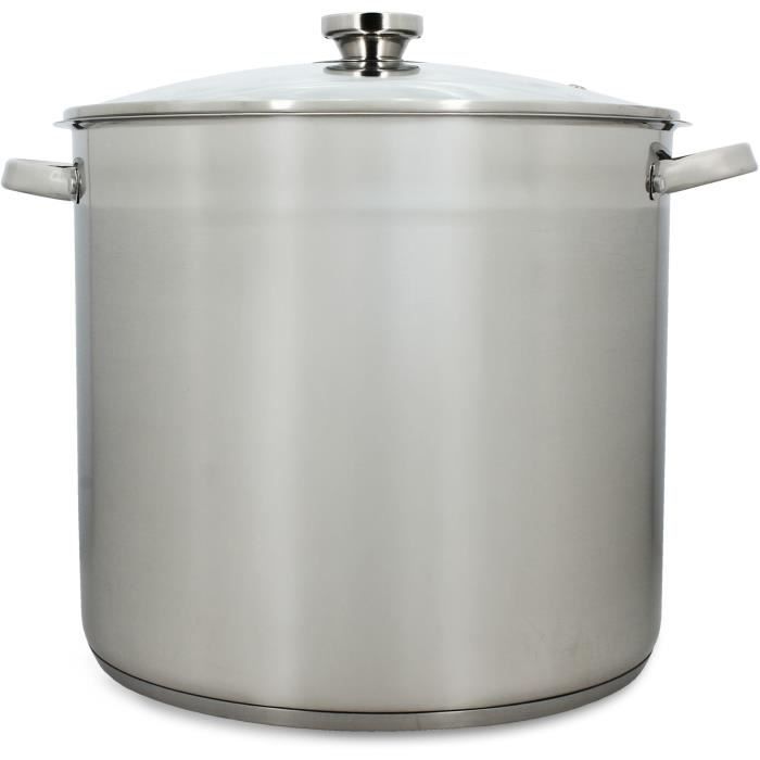 Pot with lid - MENASTYL - 4615451 - Stainless steel - 17 liters - 32 cm - Suitable for all hobs incl