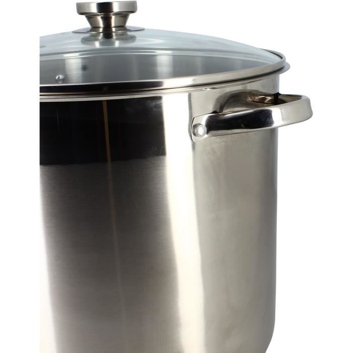 Pot with lid - MENASTYL - 4615451 - Stainless steel - 17 liters - 32 cm - Suitable for all hobs incl