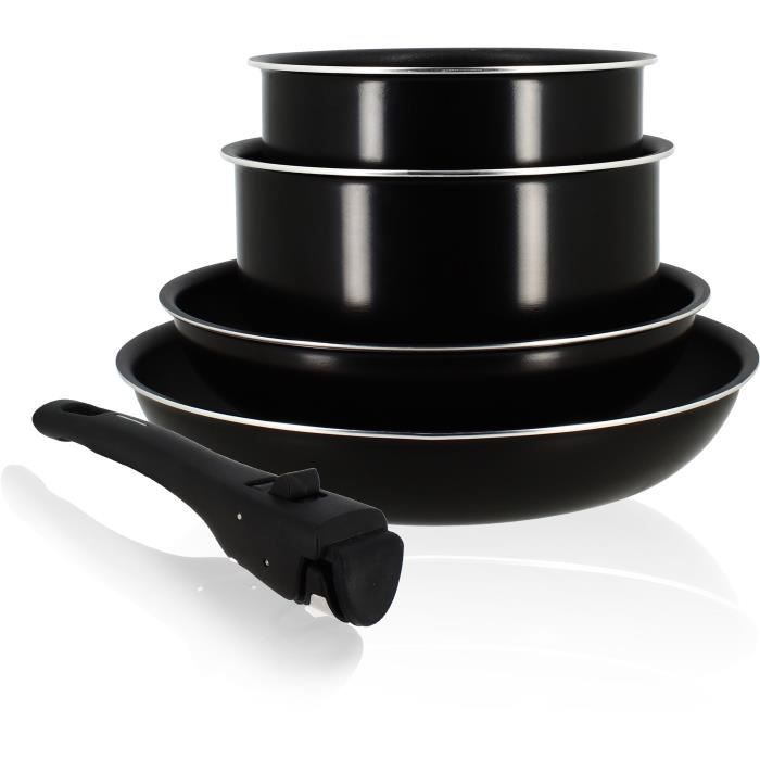 Cookware set - Induction - MENASTYL - 6020437 - Non-stick aluminum - 5 pieces - Removable handle - B