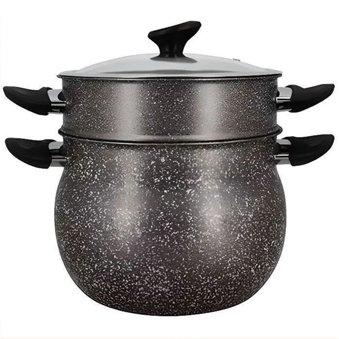 Couscoussier - MENASTYL - 6020033 - Marble effect aluminum - 9 liters - Suitable for all heat source