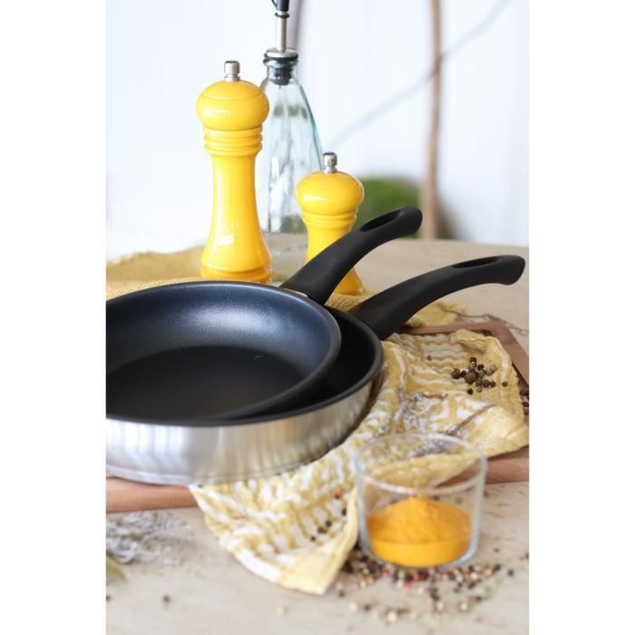 Frying pan - MENASTYL - 6020247 - Stainless steel - 28 cm - Suitable for all hobs including inductio