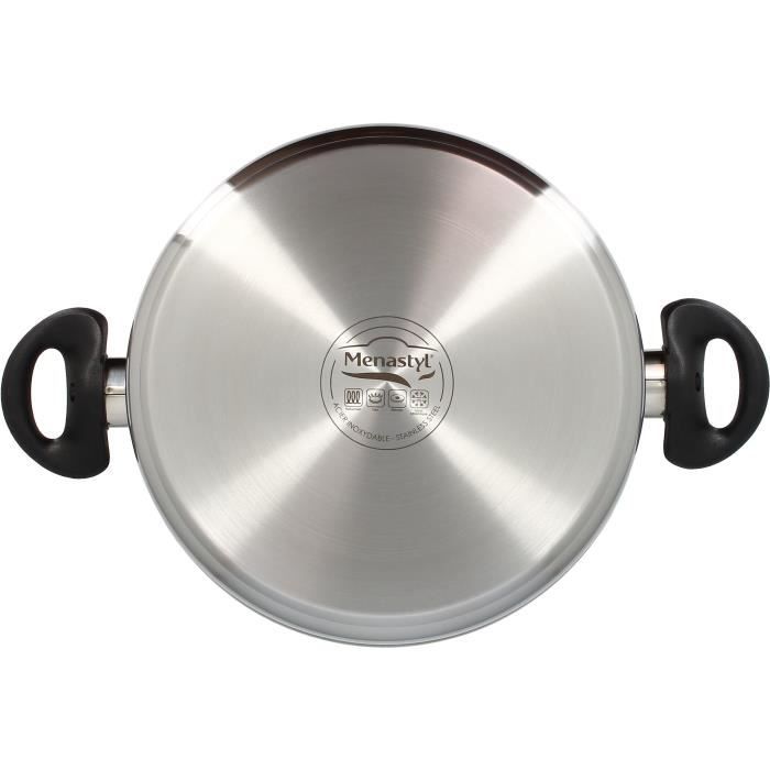 Dutch oven - MENASTYL - 6020256 - Stainless steel - 24 cm - Suitable for all heat sources including 