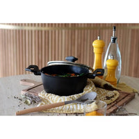 Dutch oven - MENASTYL - 6020646 - Forged aluminum - 20 cm - Black - Suitable for all heat sources in
