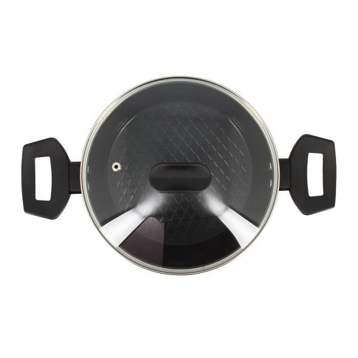 Dutch oven - MENASTYL - 6020646 - Forged aluminum - 20 cm - Black - Suitable for all heat sources in