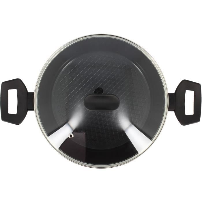 Dutch oven - MENASTYL - 6020647 - Forged aluminum - 24 cm - Black - Suitable for all heat sources in
