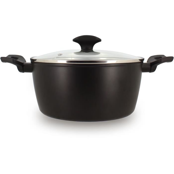 Dutch oven - MENASTYL - 6020647 - Forged aluminum - 24 cm - Black - Suitable for all heat sources in
