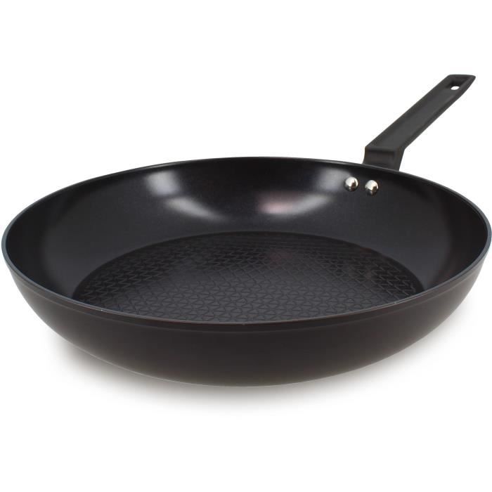 Frying pan - MENASTYL - 6020639 - Forged aluminum - 30 cm - Black - Suitable for all hobs including 
