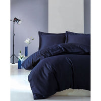 Bedding set - 1 duvet cover 220 x 240 cm + 2 pillowcases 60 x 60 cm - 100% cotton satin - Blue