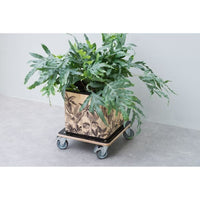 Nature Square plant trolley 38x38 cm black wood 446407