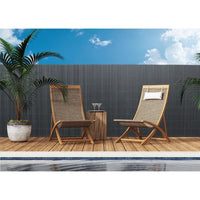Double-sided PVC reed screen - NATURE - 1 x 3 m - 1600 g/m² - Blackout 4/5 - Anti-UV - Light grey