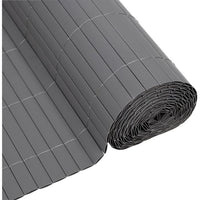 Double-sided PVC reed screen - NATURE - 1 x 3 m - 1600 g/m² - Blackout 4/5 - Anti-UV - Light grey