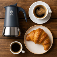 Italienische Kaffeemaschine  PEZZETTI  STEELEXPRESS  Edelstahl  2 Tassen  Geeignet für alle Her