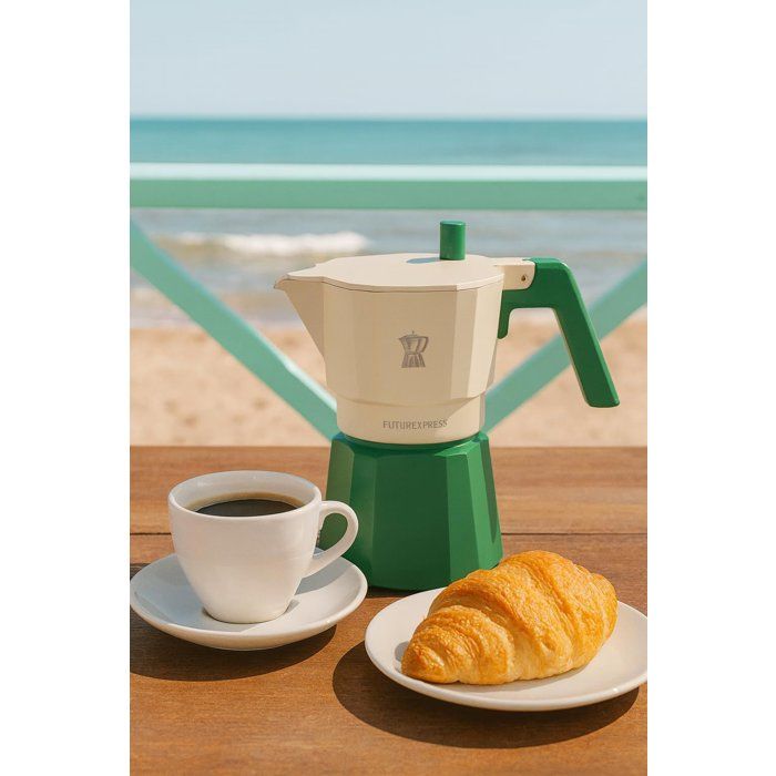 Italienische Kaffeemaschine  PEZZETTI  FUTUREXPRESS  Aluminium  6 Tassen  Grün