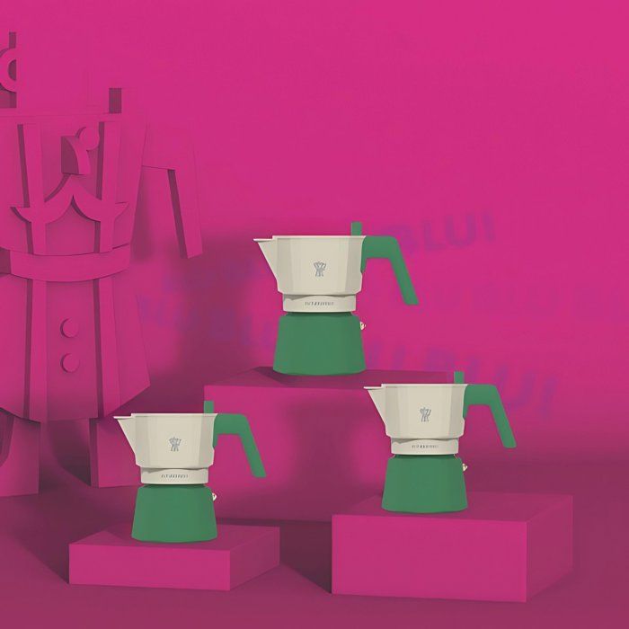 Italienische Kaffeemaschine  PEZZETTI  FUTUREXPRESS  Aluminium  6 Tassen  Grün