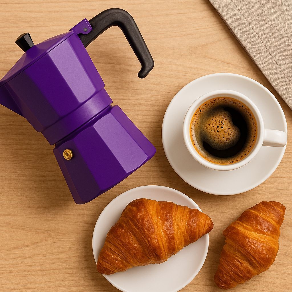 Italienische Kaffeemaschine  PEZZETTI  ITALEXPRESS  Aluminium  6 Tassen  Lila