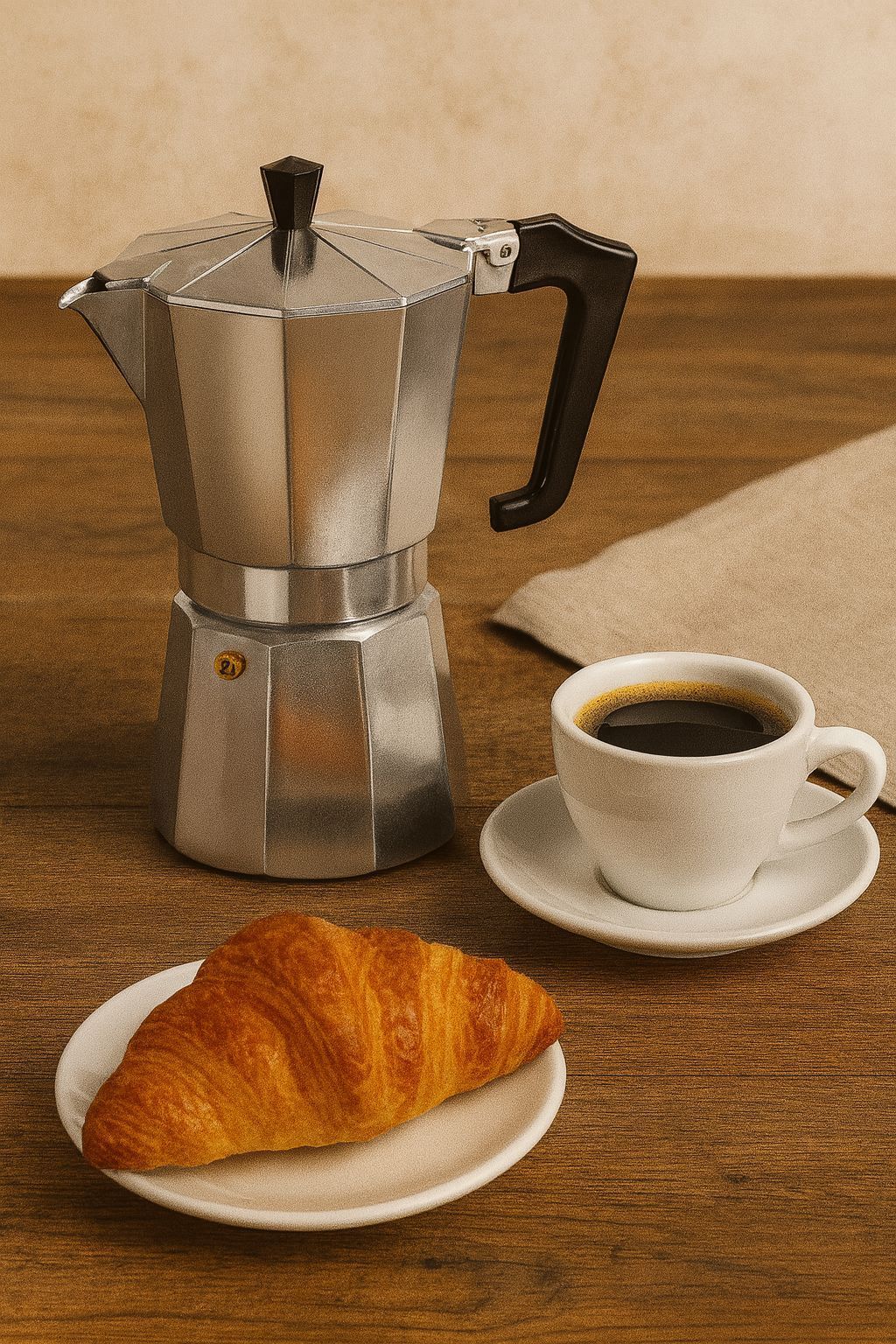 Italienische Kaffeemaschine - PEZZETTI - ITALEXPRESS - Aluminium - 9 Tassen - Edelstahl