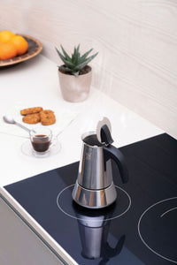 Italienische Kaffeemaschine  PEZZETTI  STEELEXPRESS  Edelstahl  10 Tassen  Geeignet für alle He