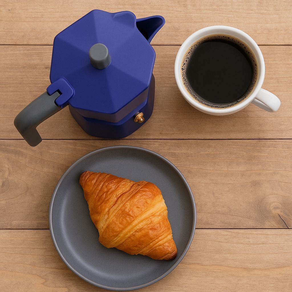 Italienische Kaffeemaschine  PEZZETTI  PENTAEXPRESS  Aluminium  3 Tassen  Blau