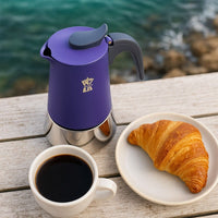 Italienische Kaffeemaschine  PEZZETTI  STEELEXPRESS  Edelstahl  4 Tassen  Für alle Herdarten ge