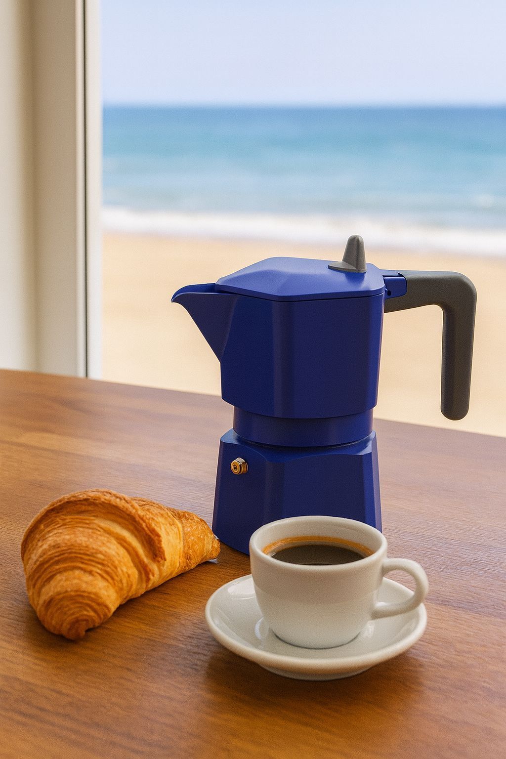Italienische Kaffeemaschine  PEZZETTI  PENTAEXPRESS  Aluminium  6 Tassen  Blau
