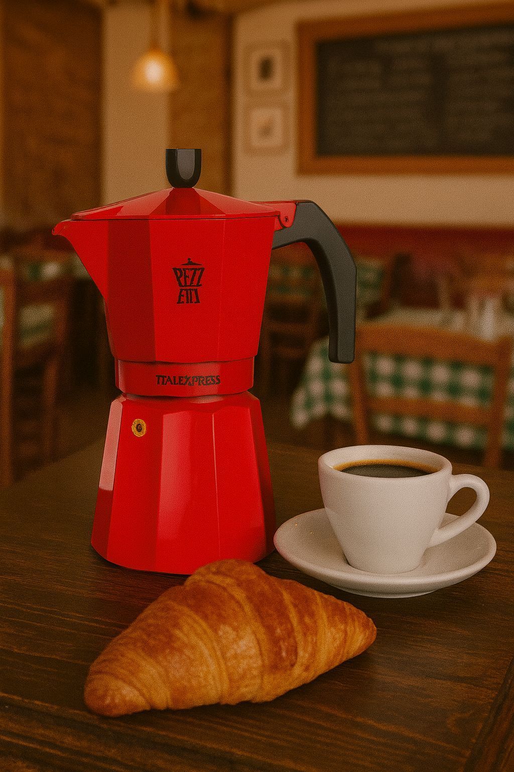 Italienische Kaffeemaschine  PEZZETTI  ITALEXPRESS  Aluminium  6 Tassen  Rot