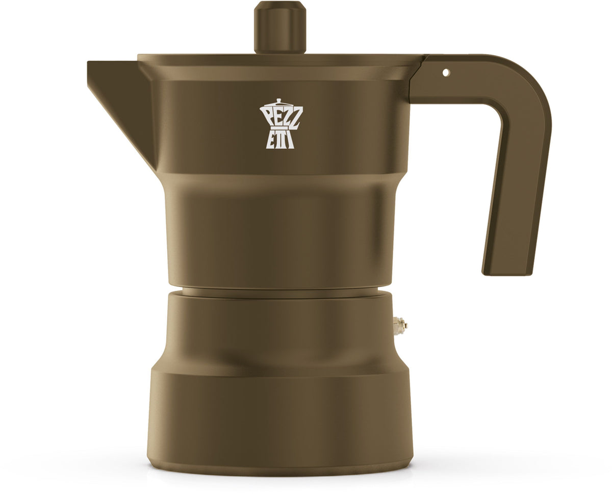 Italienische Kaffeemaschine  PEZZETTI  SOLIDEXPRESS  Aluminium  6 Tassen  Khaki