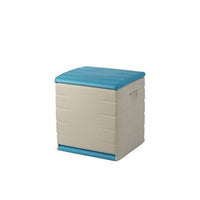 Plastiken padlockable chest with casters - 190 l - functional and aesthetic - beige and blue