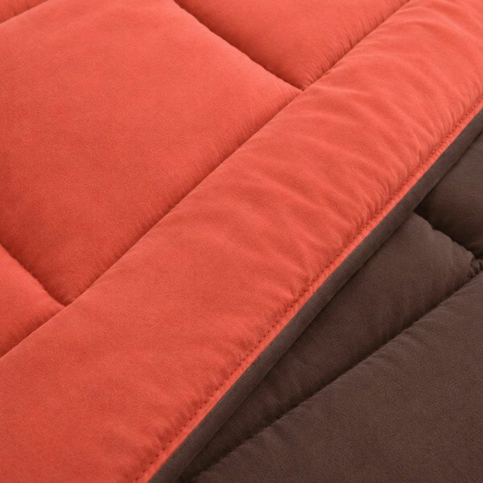 CALGARY Hot duvet Microfiber 400g/m² Chocolate & Corail 140x200cm