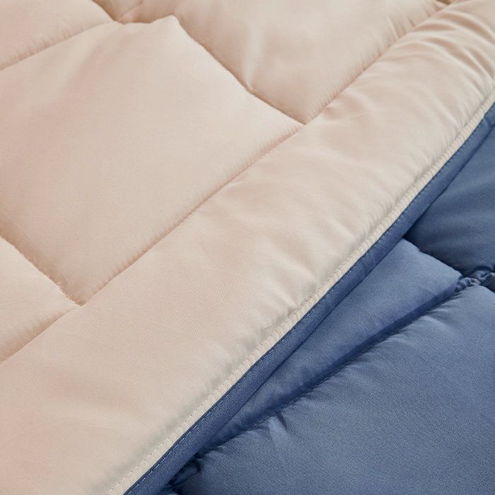 400g/m² microfiber duvet Calgary Petrole & Mastic 140x200cm