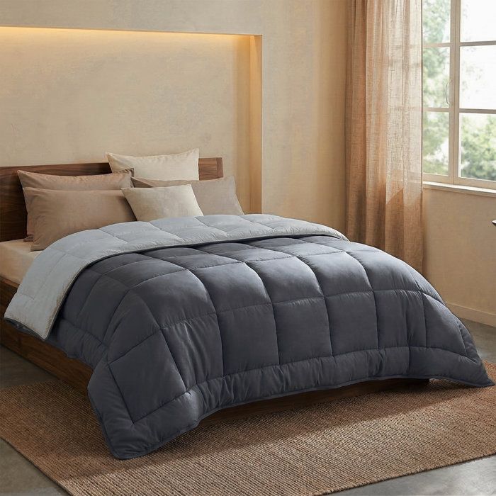 400g/m² microfiber duvet Calgary steel & silver 220x240cm