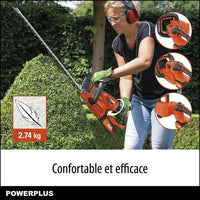 Dual Power Height Size Powdpg7536 - 40 V battery, without battery or charger, 670 mm blade, 22 mm de