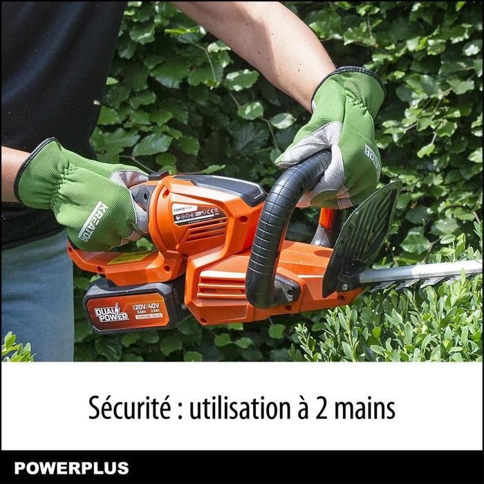 Dual Power Height Size Powdpg7536 - 40 V battery, without battery or charger, 670 mm blade, 22 mm de