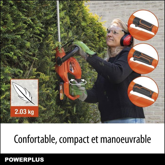 Dual Power Height Size Powdpg75320 Battery - 20 V, Battery and charger included, 580 mm blade, 18 mm