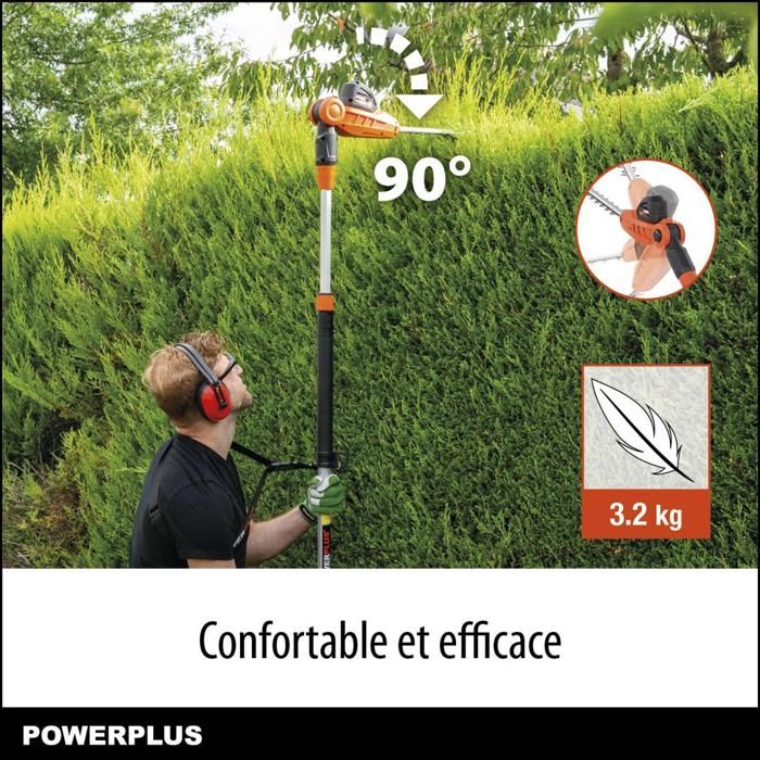 Dual Power Height Size Powdpg75380 - 40 V battery, without battery or charger, 600 mm blade, 20 mm d