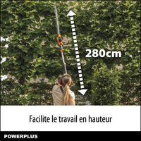 Dual Power Height Size Powdpg75380 - 40 V battery, without battery or charger, 600 mm blade, 20 mm d