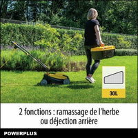 Electric lawn mower - POWERPLUS - POWEG62203 - 1000 W - 320 mm Ø - With collection and rear ejection