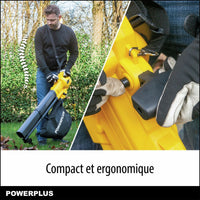Elektrischer Laubbläser - POWER PLUS - POWEG4030 - 3300 W - Maximale Luftgeschwindigkeit von 250 km/