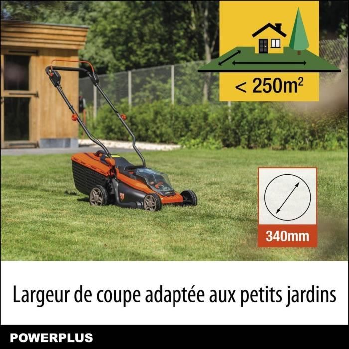 Battery mower 20V 34 cm of Dual Power Power Powdpglws1 - 4Ah battery and charger included - Brushles