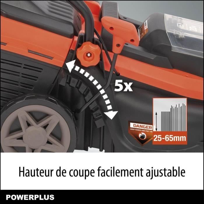 Battery mower 20V 34 cm of Dual Power Power Powdpglws1 - 4Ah battery and charger included - Brushles