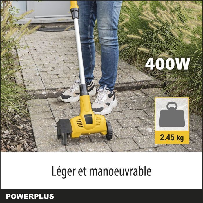 Powerplus Powxg6650 electric telescopic weeding weeding - Weed extractor, 400 W, with nylon and stee