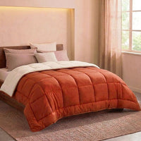 POYET MOTTE Quilt Microfiber 400g / m² CALGARY - 140 x 200 cm - Pebble gray and Brown gimgembre