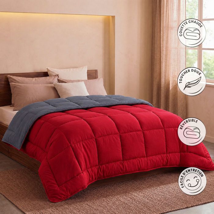 Hudson Légere microfiber duvet 200g/m² 140x200cm gray & red
