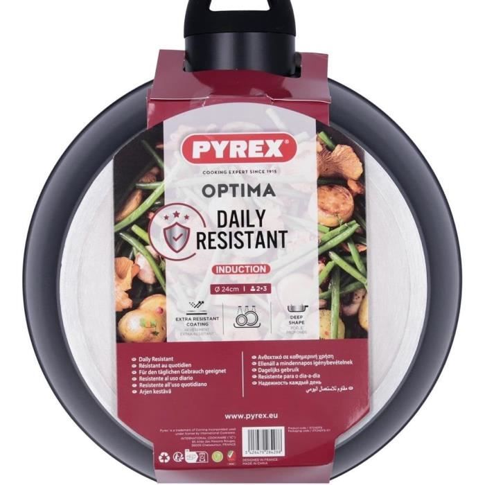 Tiefe Bratpfanne - PYREX - 1455025 - Geschmiedetes Aluminium - Antihaftbeschichtung - 24 cm - PFAS-f