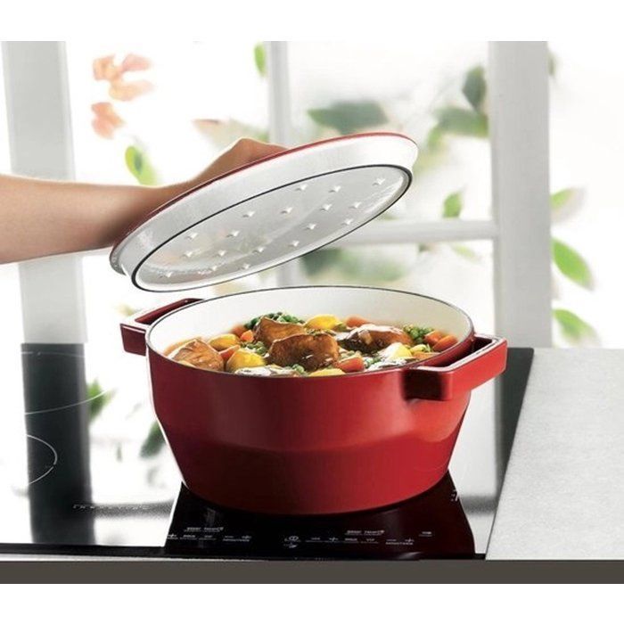 Runde Auflaufform  PYREX  Schongarer  24 cm  Rot