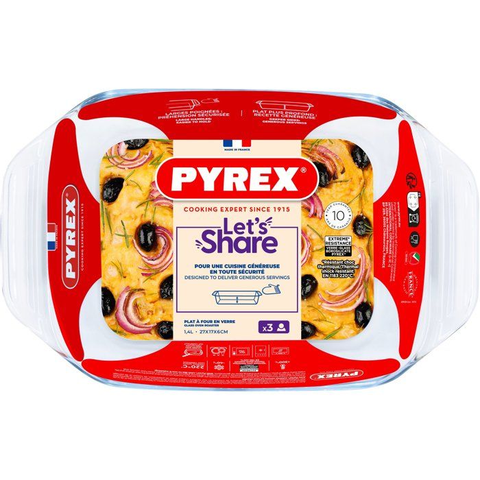 Rechteckige Auflaufform  PYREX  Let's Share  27 x 17 cm  Glas