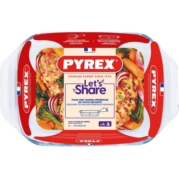 Rechteckige Auflaufform  PYREX  Let's Share  31 x 20 cm  Glas