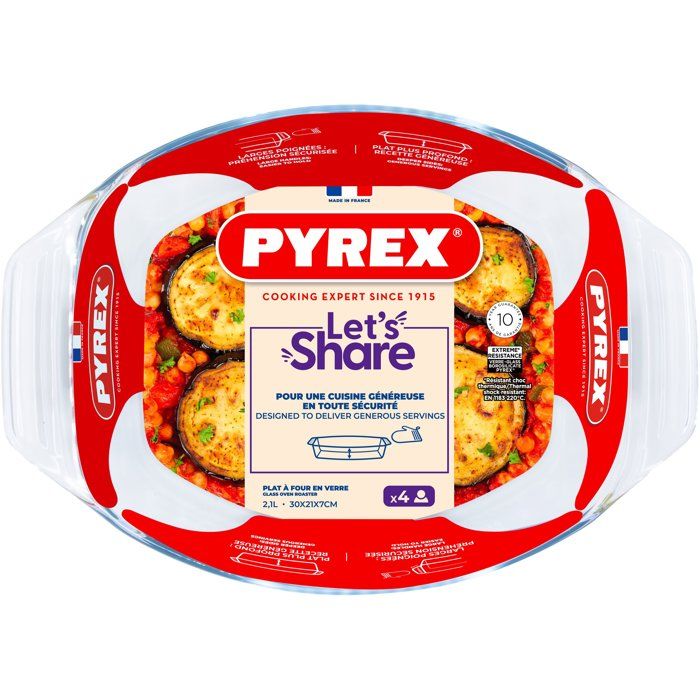 Ovale Auflaufform  PYREX  Let's Share  35 x 24 cm  Glas