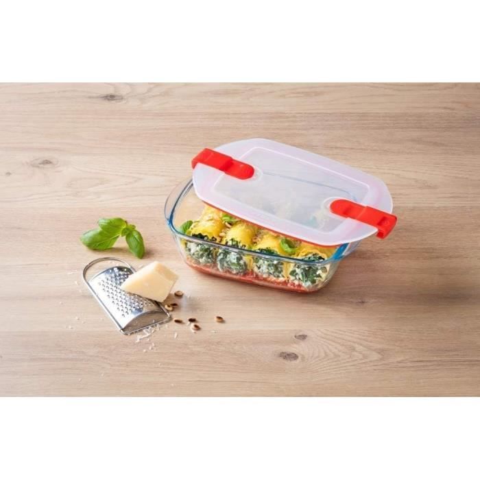 PYREX - COOK & HEAT - Rectangular glass box with lid 28 * 20 cm